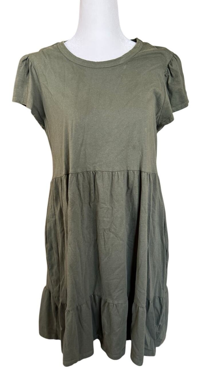 Time and Tru Olive Green T Shirt Dress w Pockets Women’s Medium